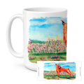 Min Pin Ceramic Coffee Mug 15 oz Decorative Large C Handle Mug Cup for Tea, Cocoa Hot Chocolate