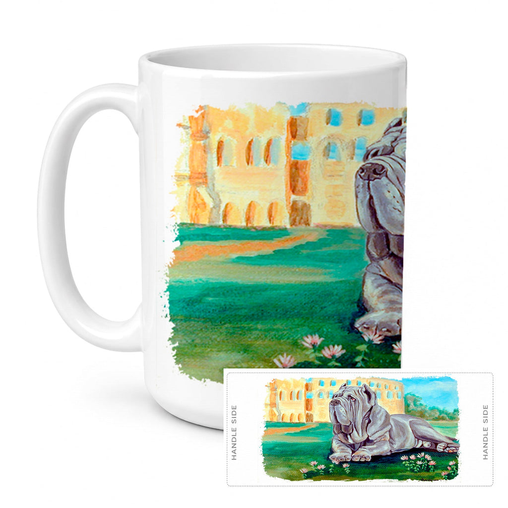 Neapolitan Mastiff Ceramic Coffee Mug 15 oz Decorative Large C Handle Mug Cup for Tea, Cocoa Hot Chocolate
