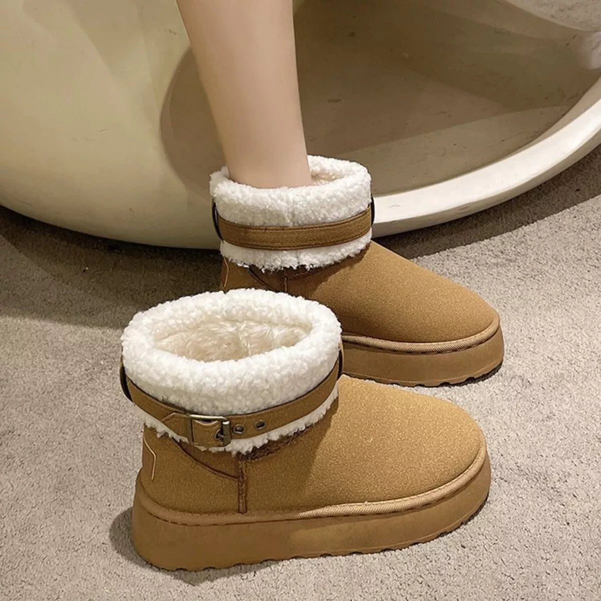 Cozy Plush-Lined Winter Ankle Boots
