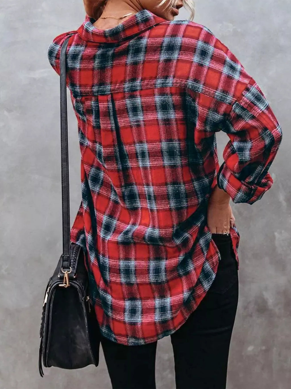 Plus Size Plaid Button-Down Shirt