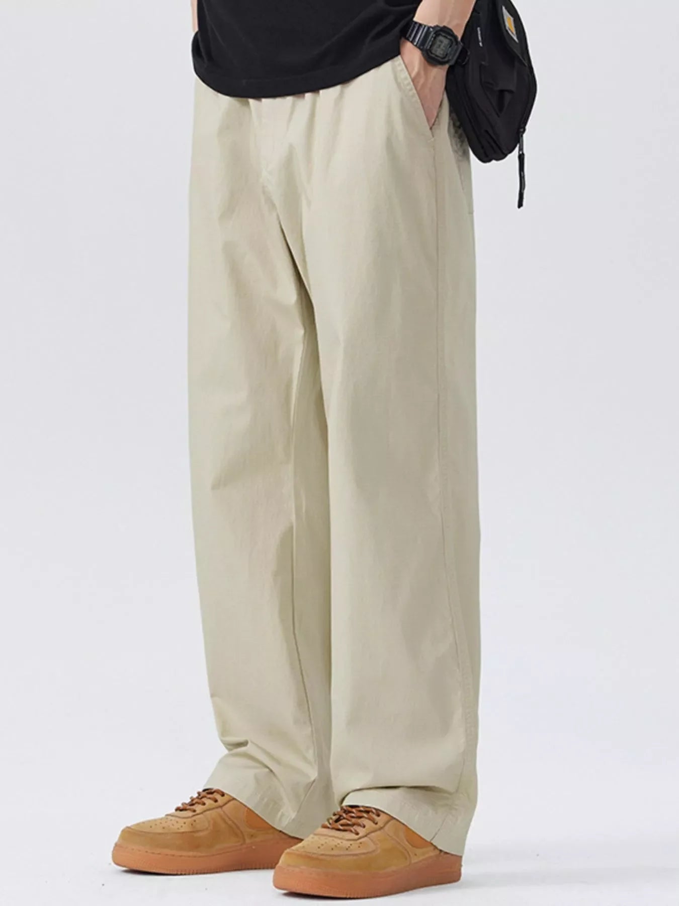 Men's Full Size Casual Loose Fit Wide Leg Pants Plus Size
