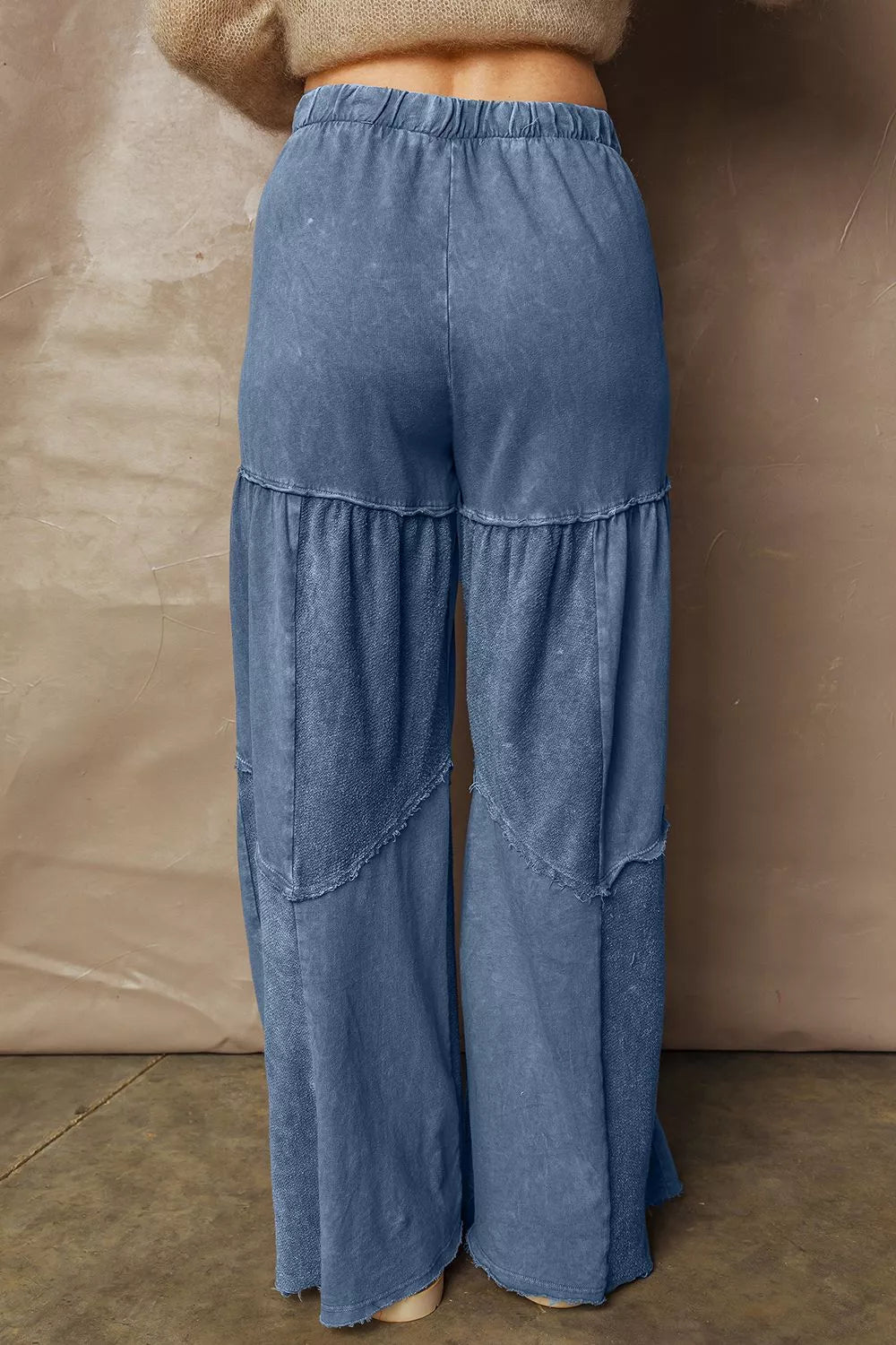 Tiered Wide Leg Washed Pants