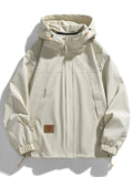 Men's Full Size Casual Zip Up Hooded Windproof Jacket Plus Size