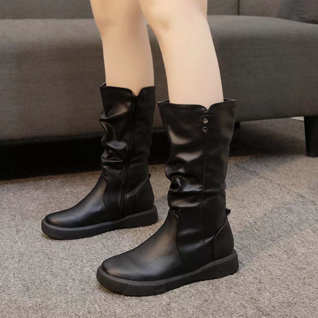 Round Toe Platform Boots