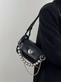 Heart Headed Chain Decor Shoulder Bag