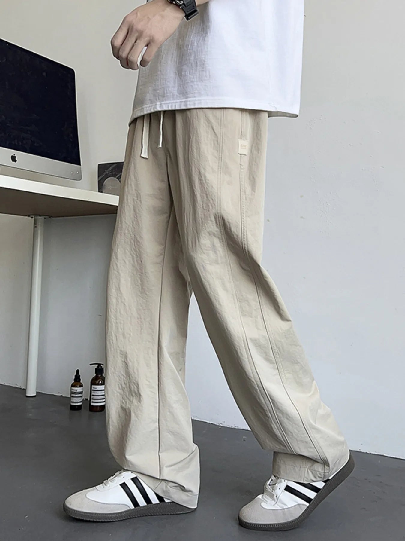 Men's Plus Size Casual Wide Leg Pants