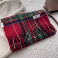 Wool Plaid Tassel Scarf