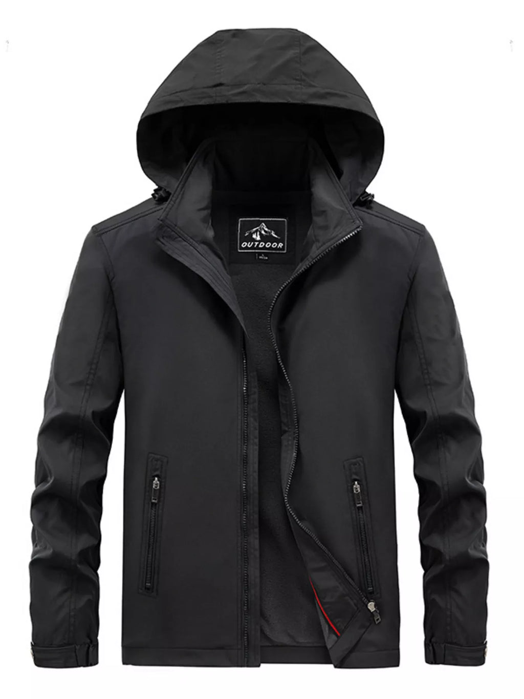 Men's Plus Size Outdoor Windproof Hooded Jacket