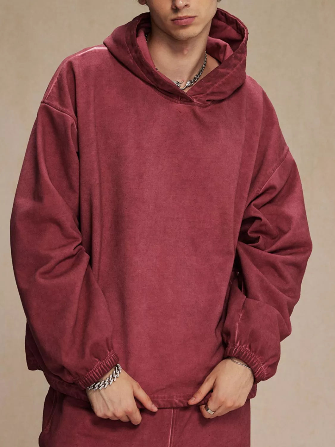Men's Dropped Shoulder Long Sleeve Hoodie