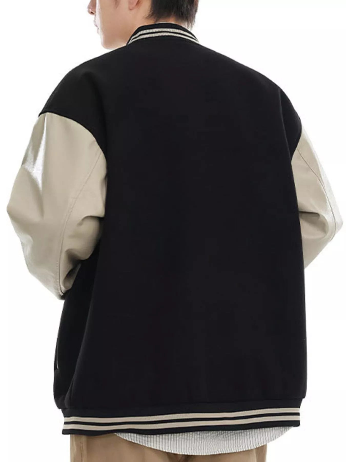 Men's Contrast Snap Down Jacket