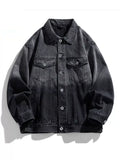 Men's Washed Button Up Denim Jacket