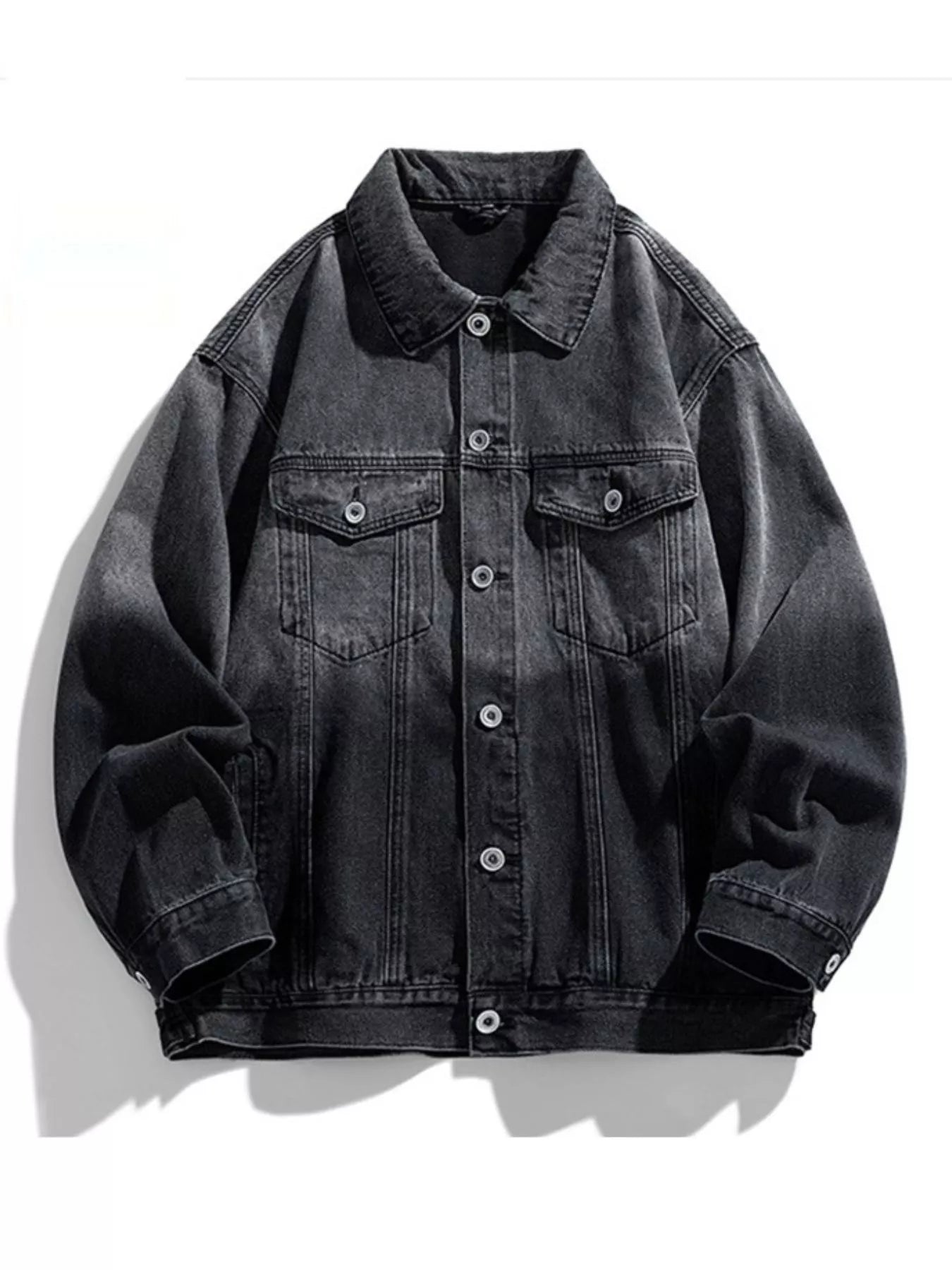 Men's Washed Button Up Denim Jacket