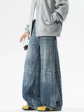 Men's Full Size Vintage Wash Wide Leg Jeans Plus Size