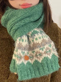 Nordic Pattern Knitted Winter Scarf