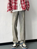 Men's Full Size Vintage Wash Wide Leg Jeans Plus Size