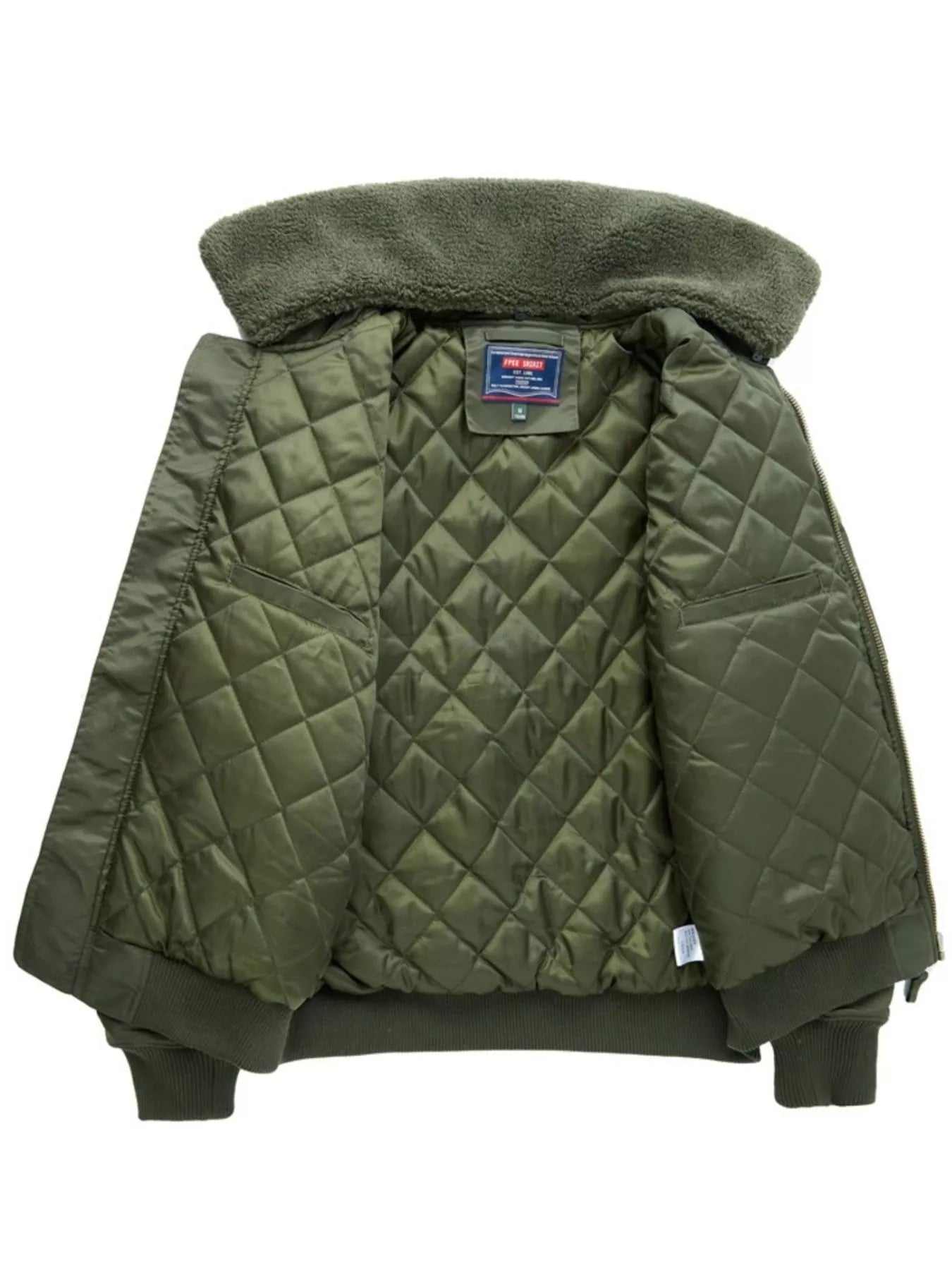 Men's Plus Size Fur Collar Bomber Jacket