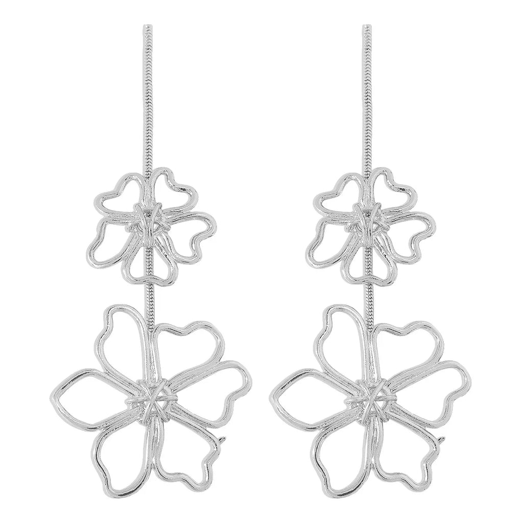 Alloy Flower Dangle Earrings