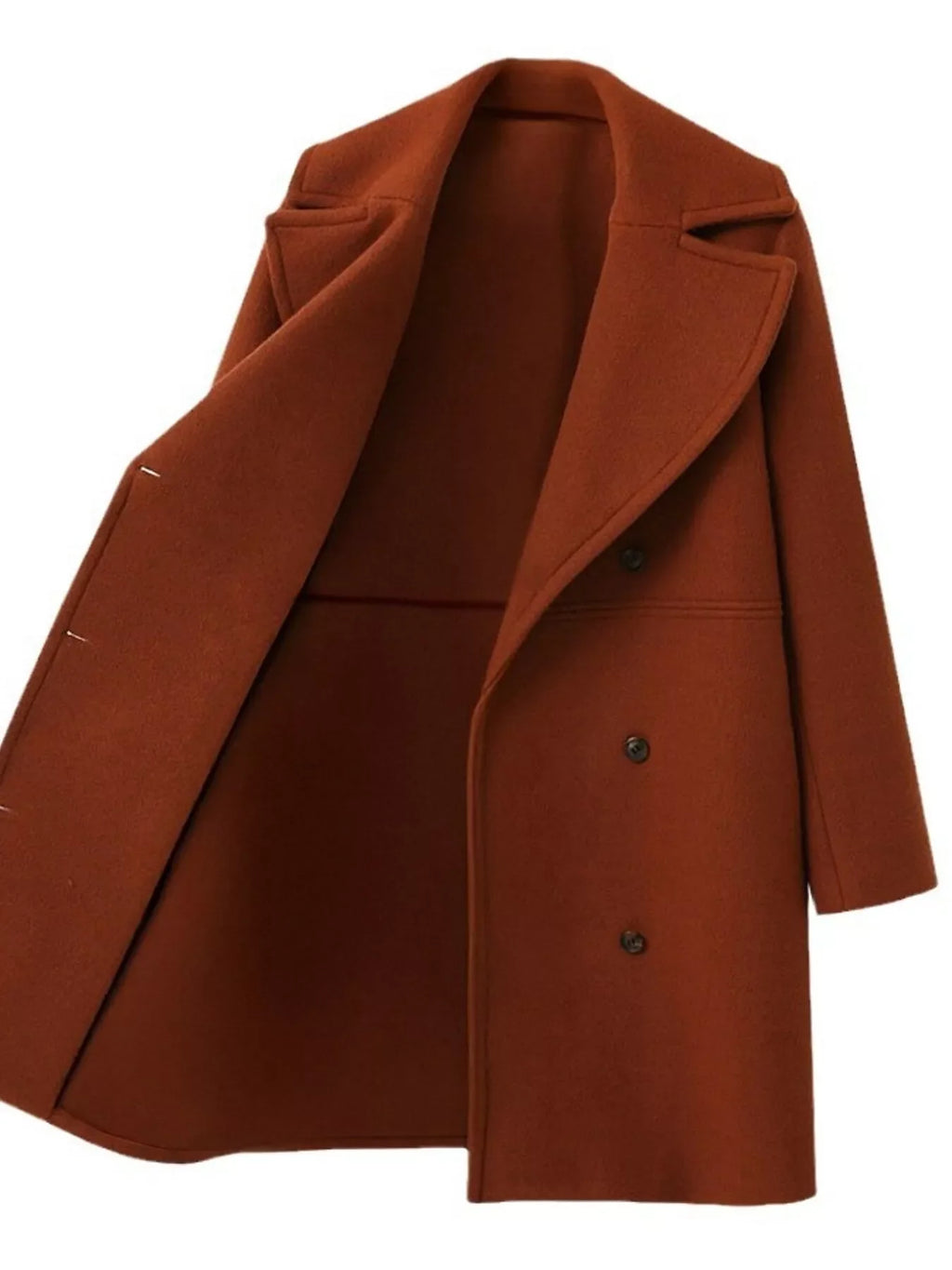 Double-Breasted Long Sleeve Coat