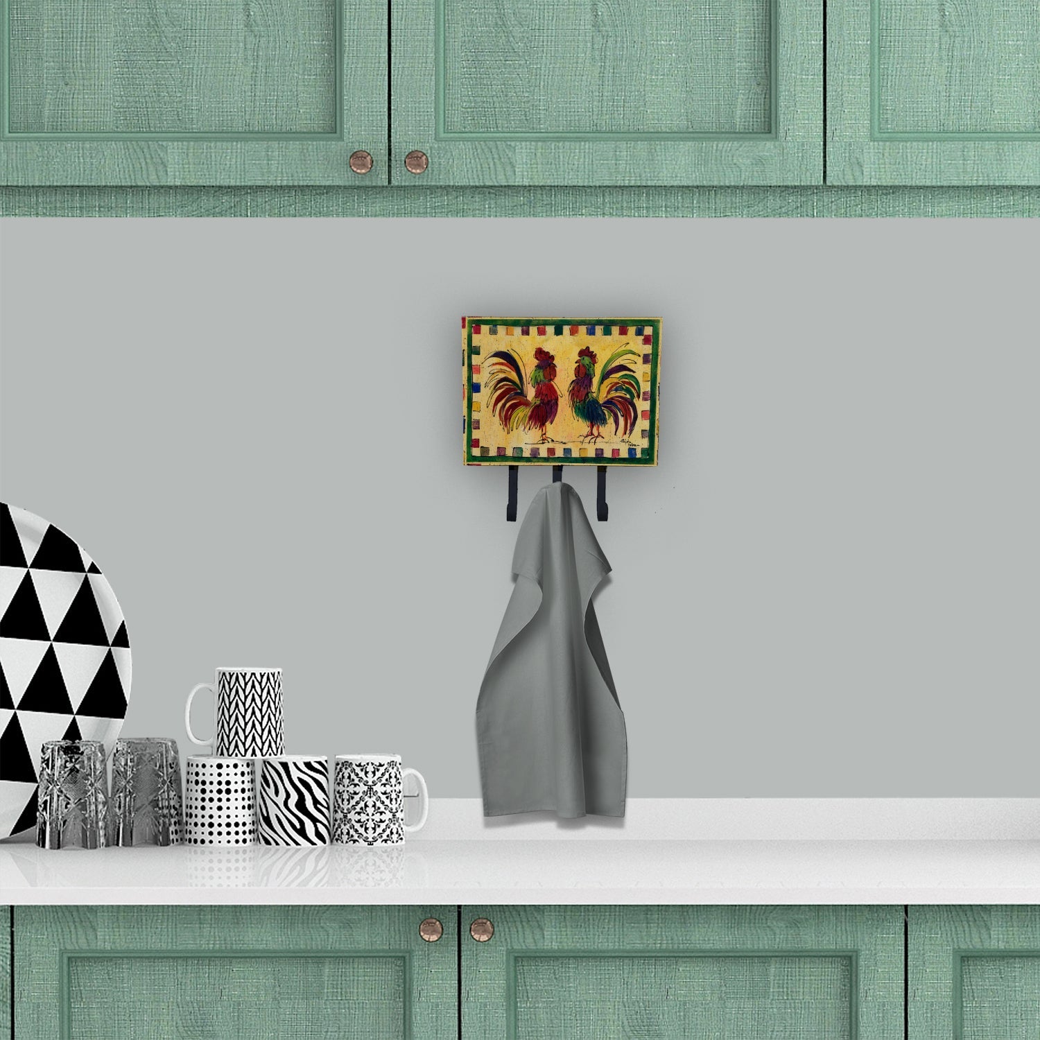 Bird - Rooster Leash or Key Holder Wall Hooks, Coat Rack Wall Mount, for Hanging Keys, Towels, Aprons, Leashes