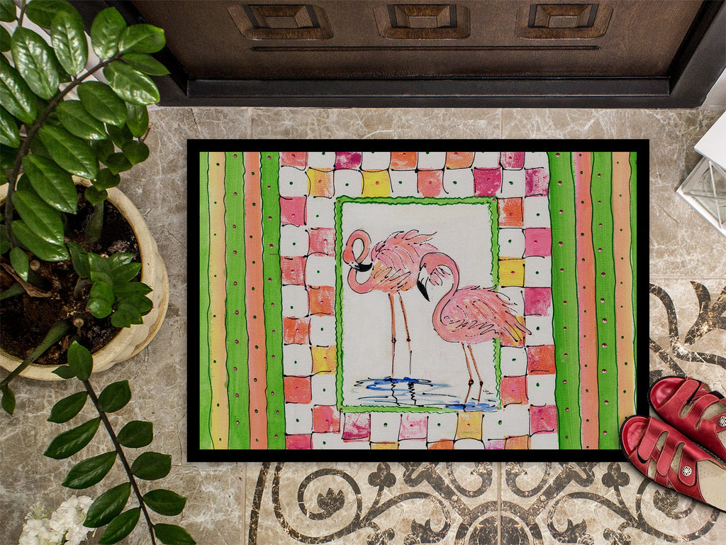 Bird - Flamingo Doormat Indoor Outdoor 18H X 27W Front Door Mat Rugs for Entryway, Non Slip Washable