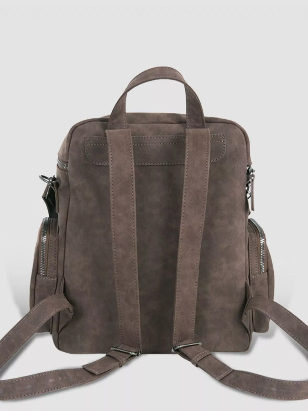 Multi-Pocket Studded Convertible Backpack Bag