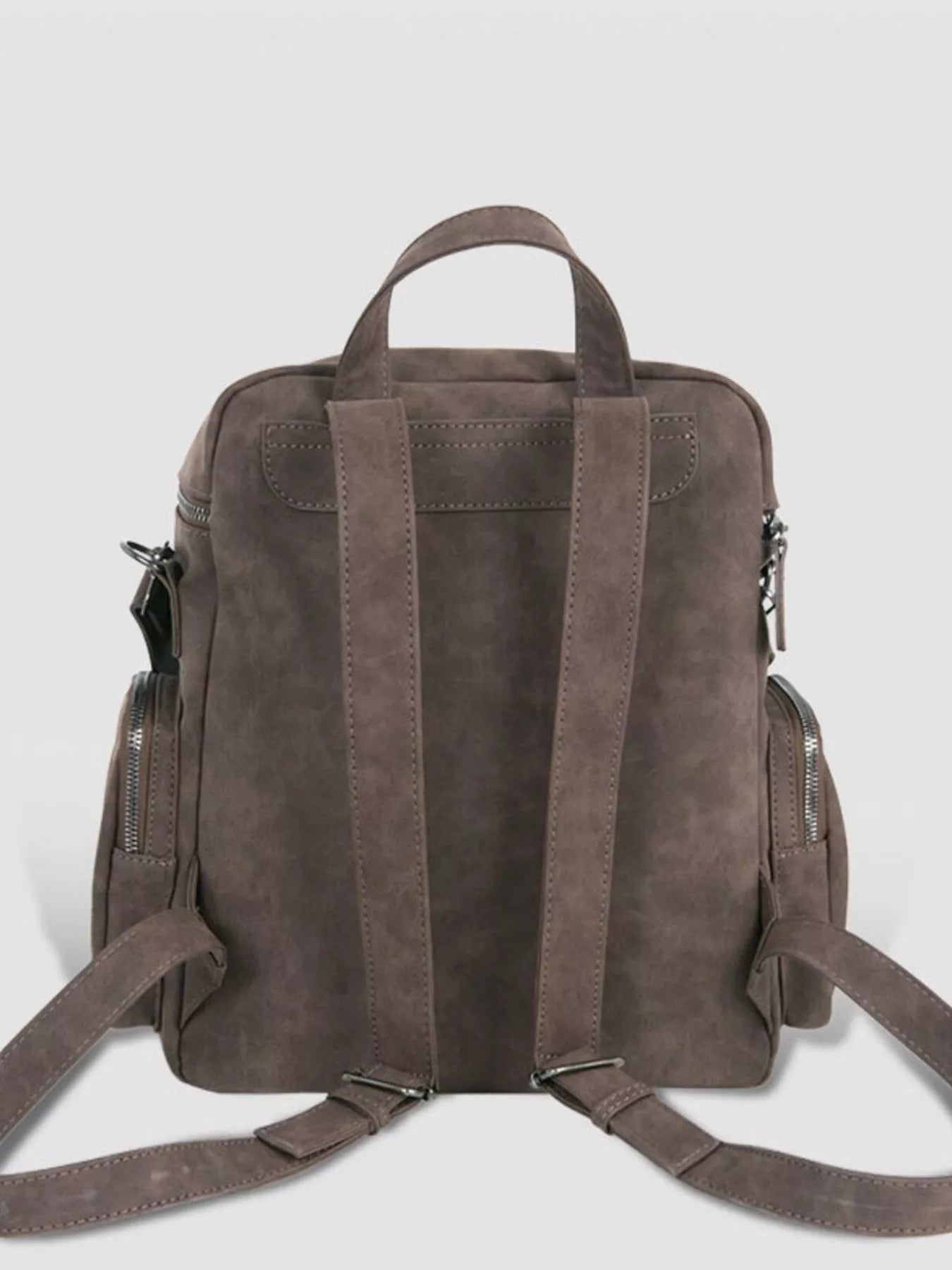 Multi-Pocket Studded Convertible Backpack Bag