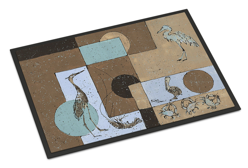 Blue Heron Doormat Indoor Outdoor 18H X 27W Front Door Mat Rugs for Entryway, Non Slip Washable