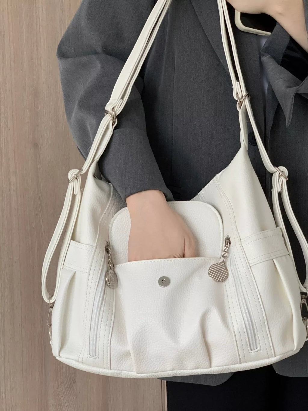 Adjustable Strap Star Decor Convertible Crossbody Bag