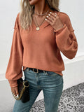 V-Neck Dropped Shoulder Sweater