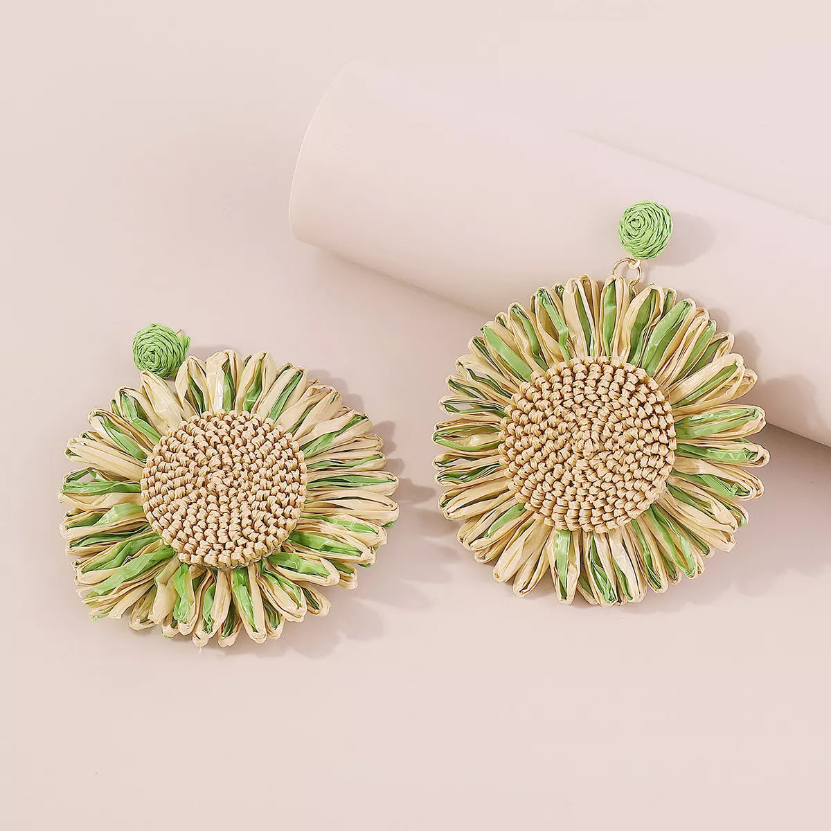 Sunflower Rattan Dangle Earrings