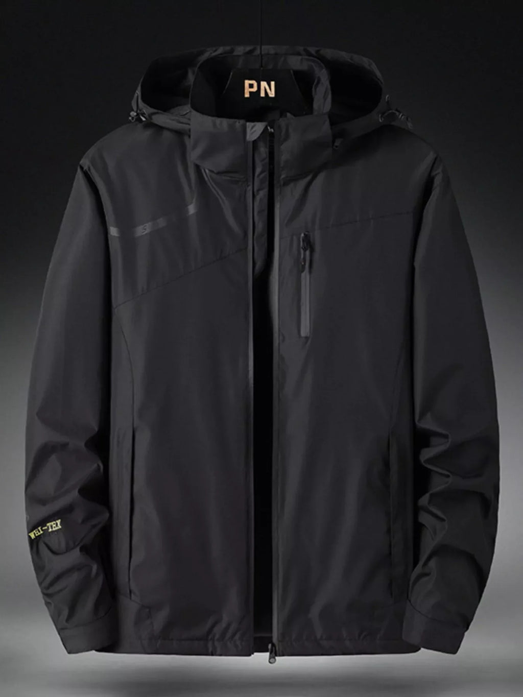 Men's Plus Size Hooded Windproof Zip Up Outdoor Jacket