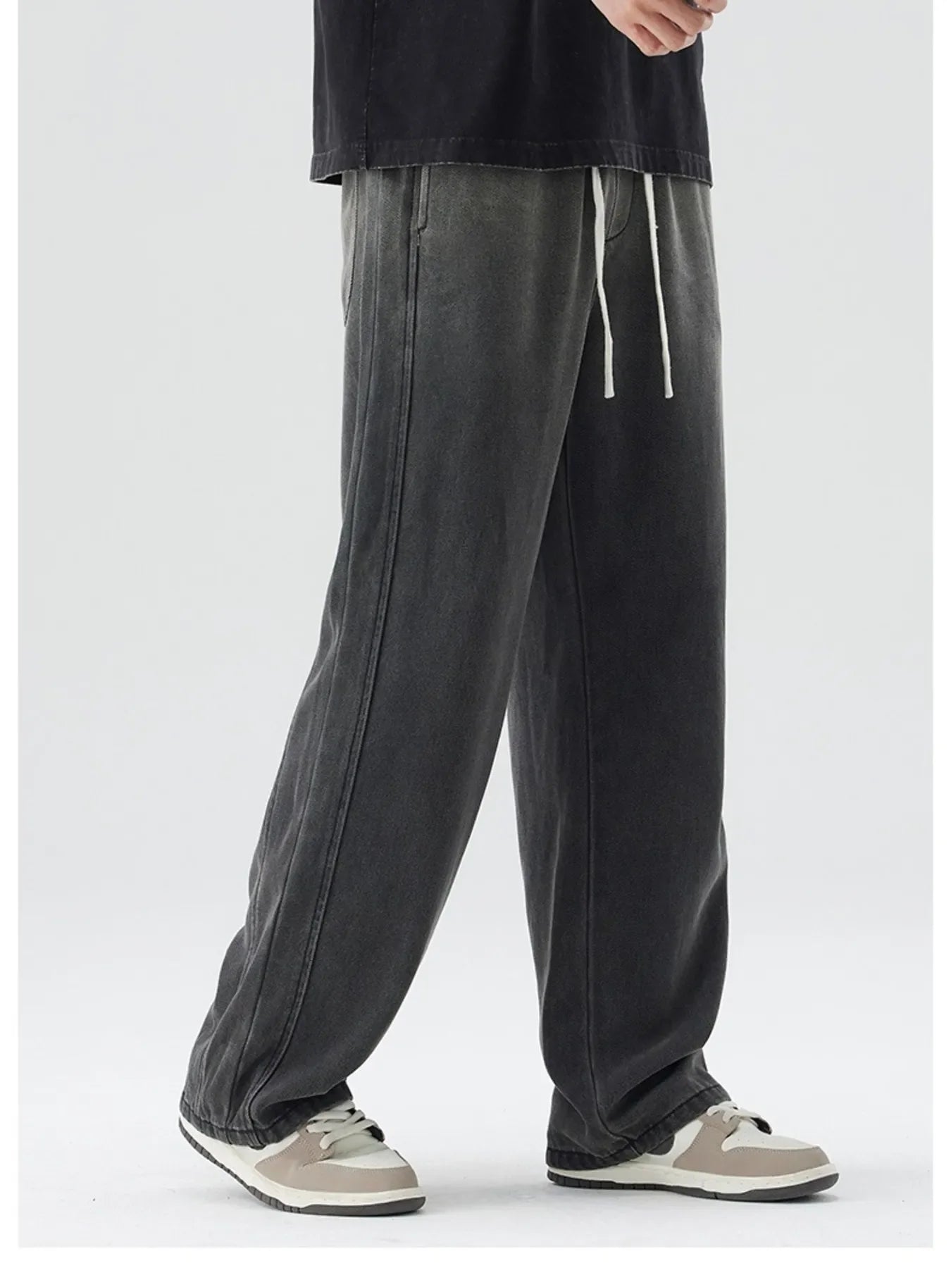 Men's Plus Size Loose Fit Drawstring Jeans