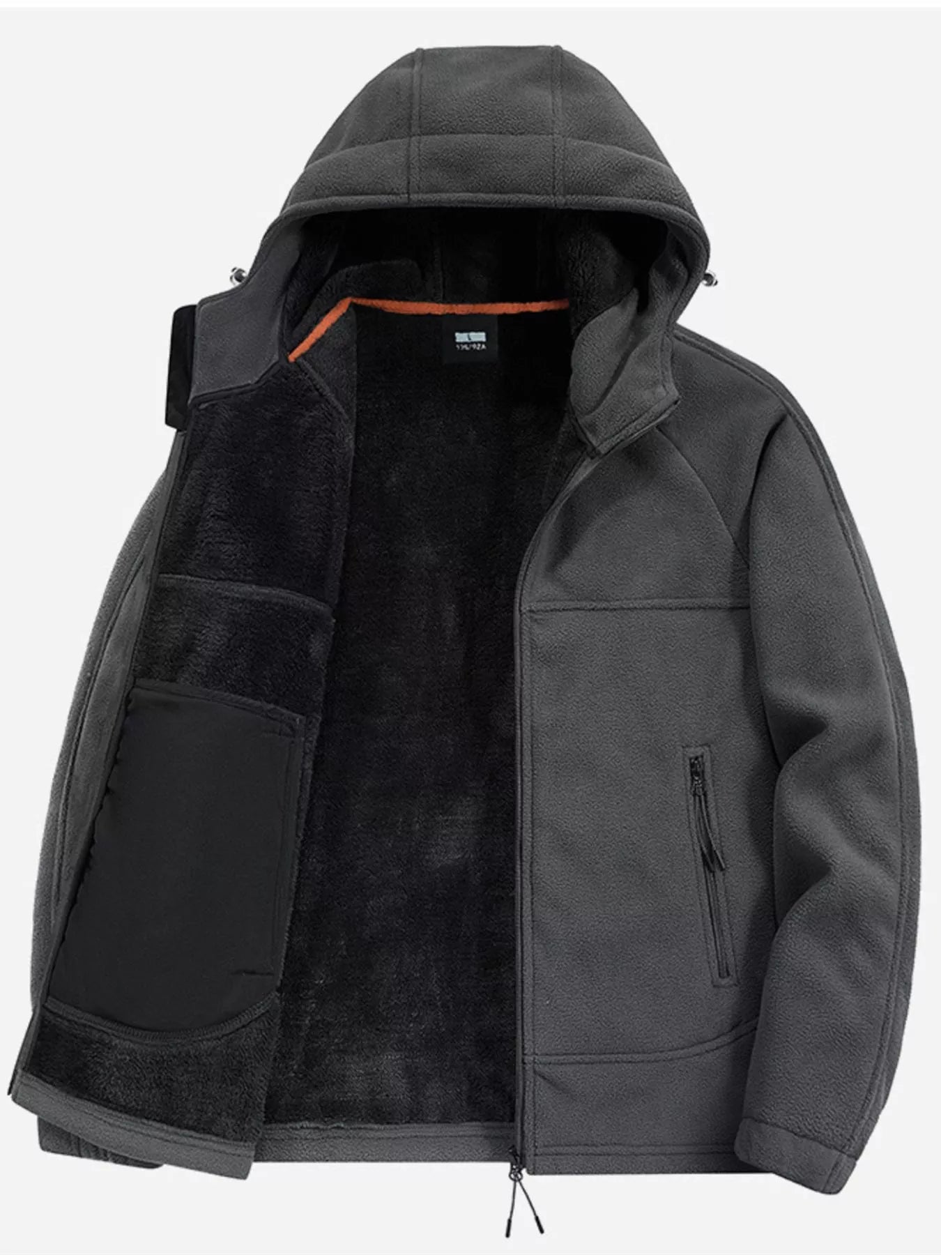 Men's Plus Size Zip Up Hooded Fleece Jacket