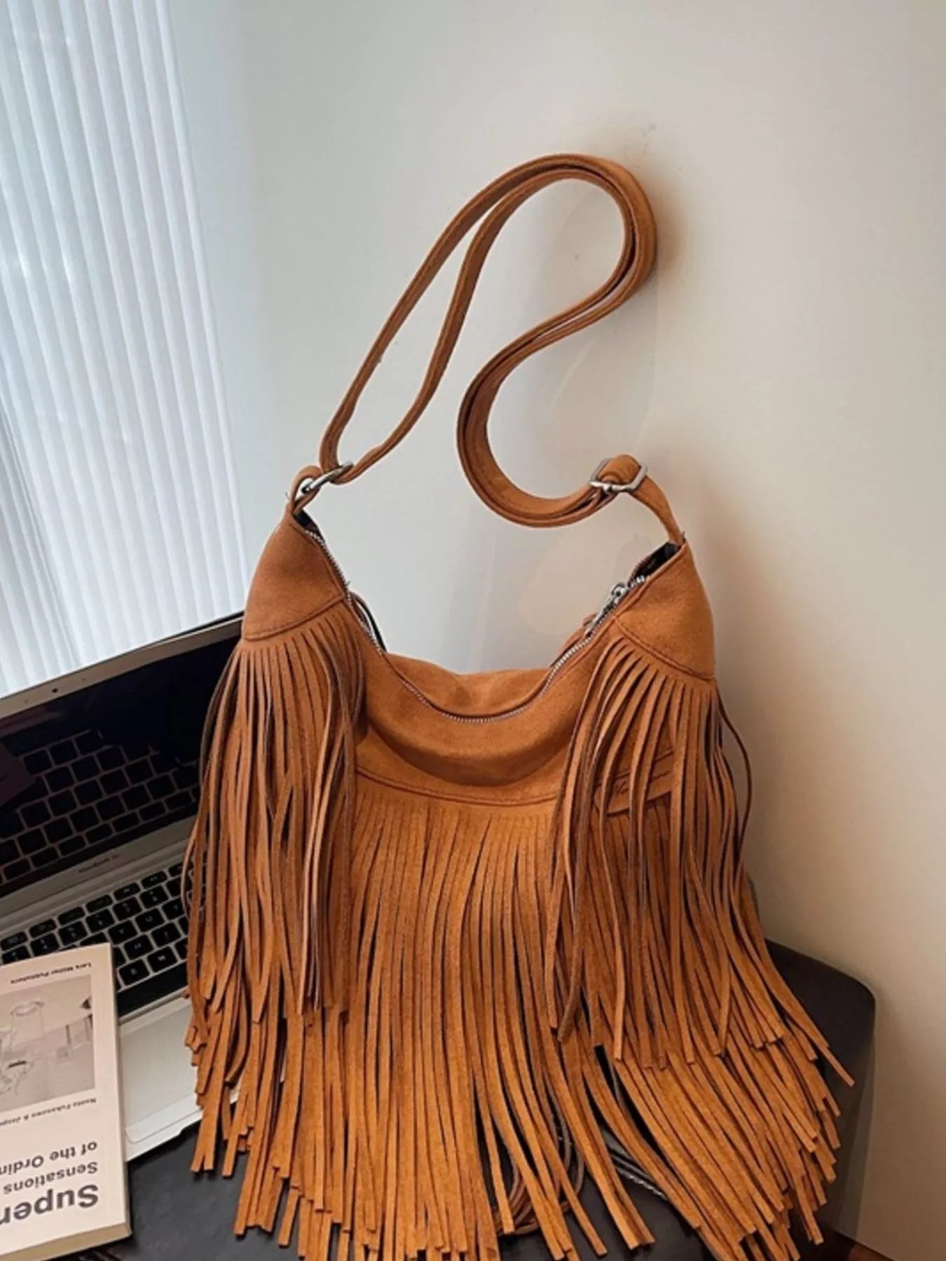 Fringe Suede Crossbody Bag