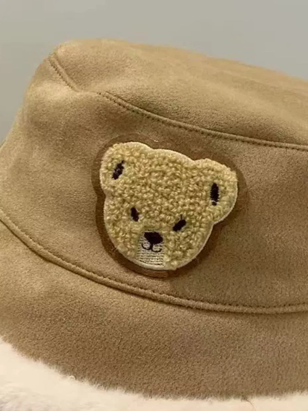 Children's Warm Plush Trim Bucket Hat