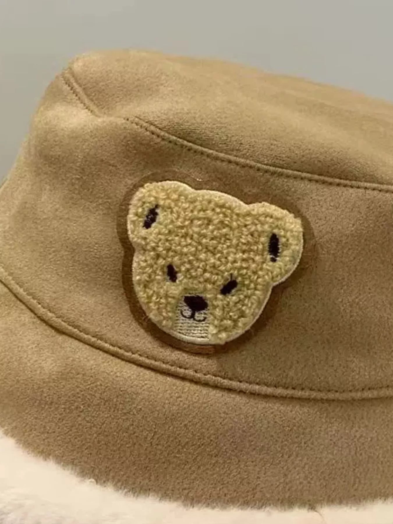 Children's Warm Plush Trim Bucket Hat