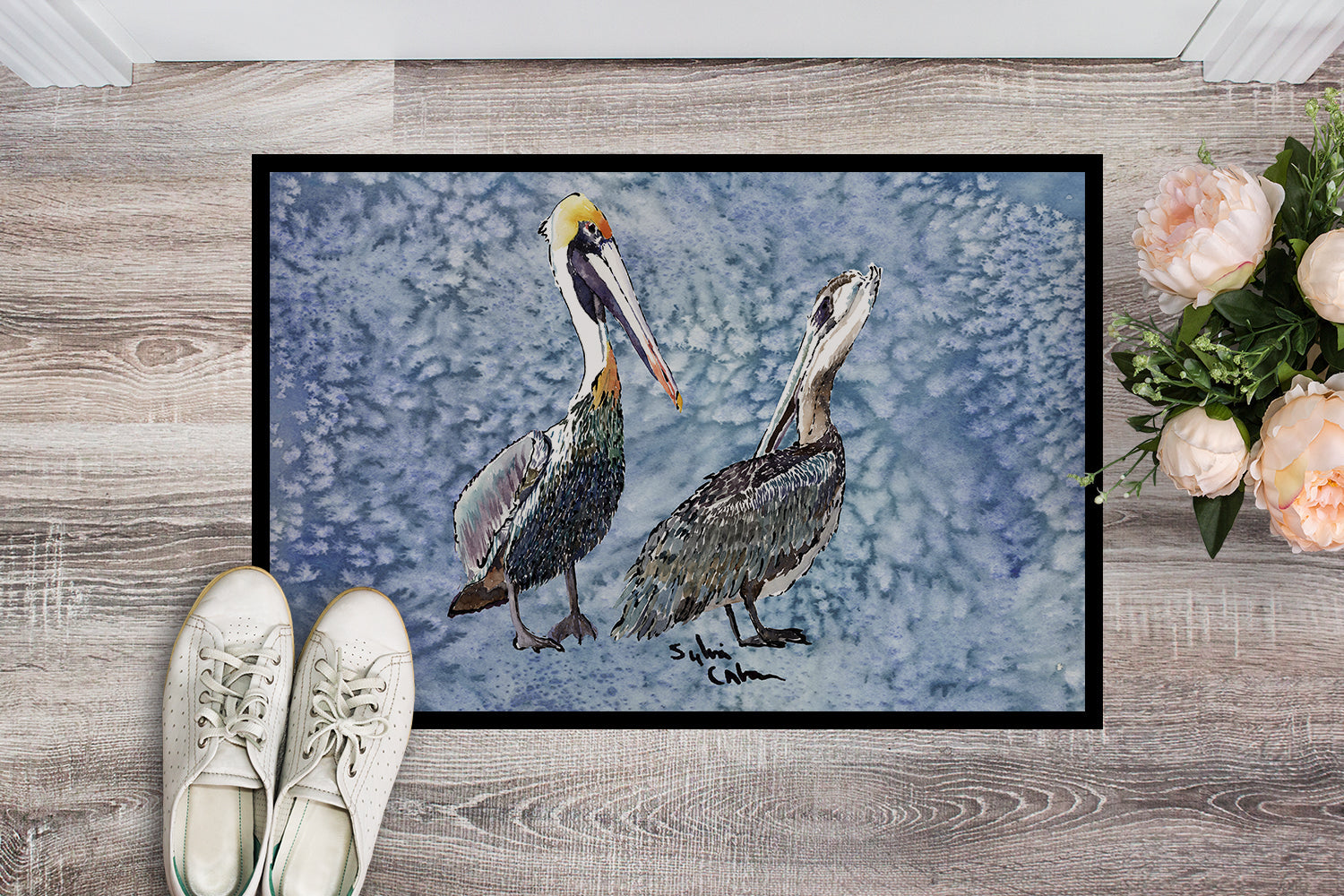 Pelican Doormat Indoor Outdoor 18H X 27W Front Door Mat Rugs for Entryway, Non Slip Washable