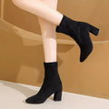 Point Toe Block Heels Boots