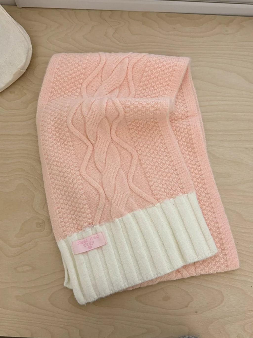 Two-Tone Knitted Warm Scarf
