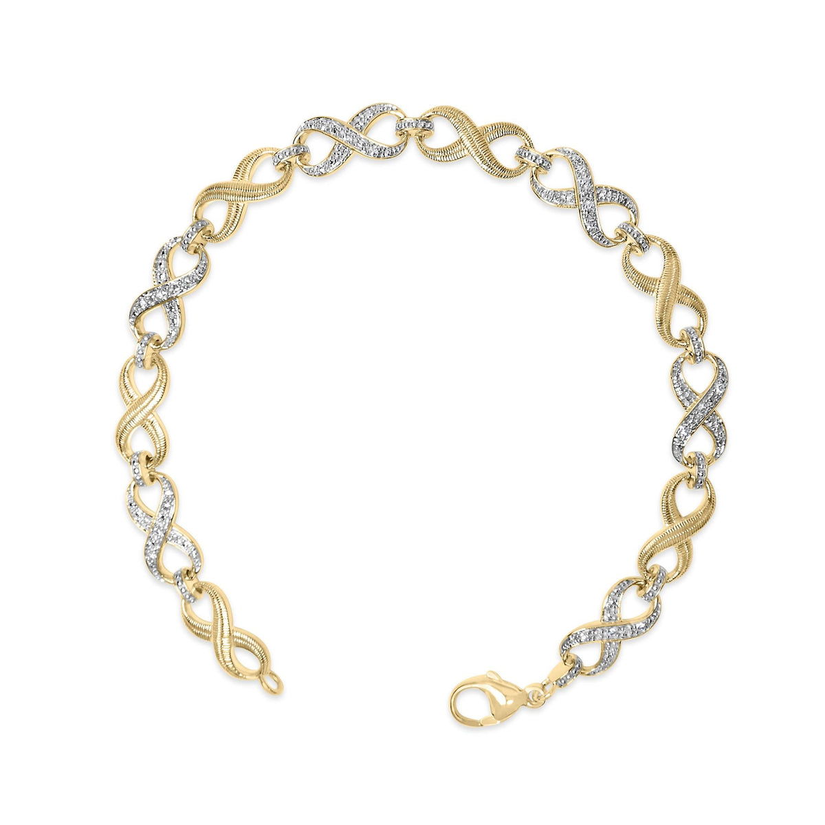 Gold Vermeil 1/10 Cttw Diamond Infinity Link Bracelet