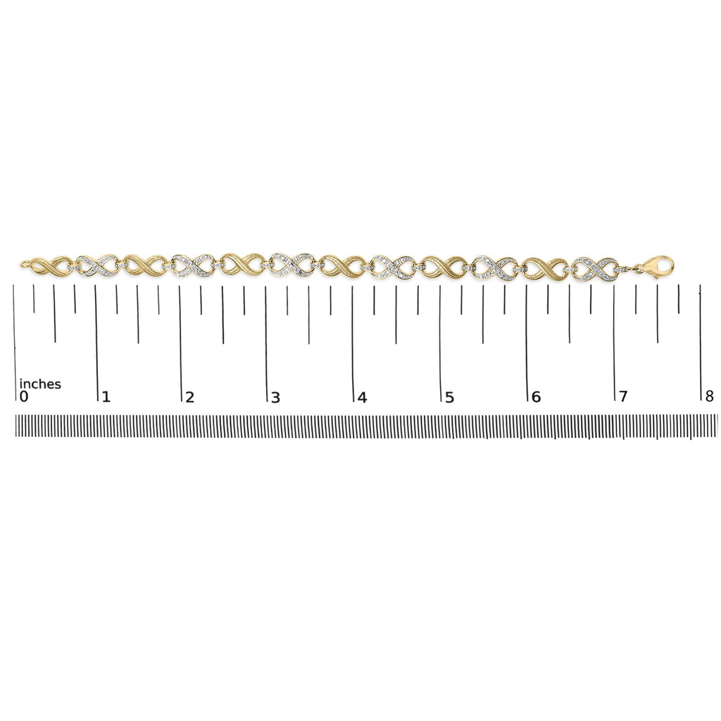 Gold Vermeil 1/10 Cttw Diamond Infinity Link Bracelet