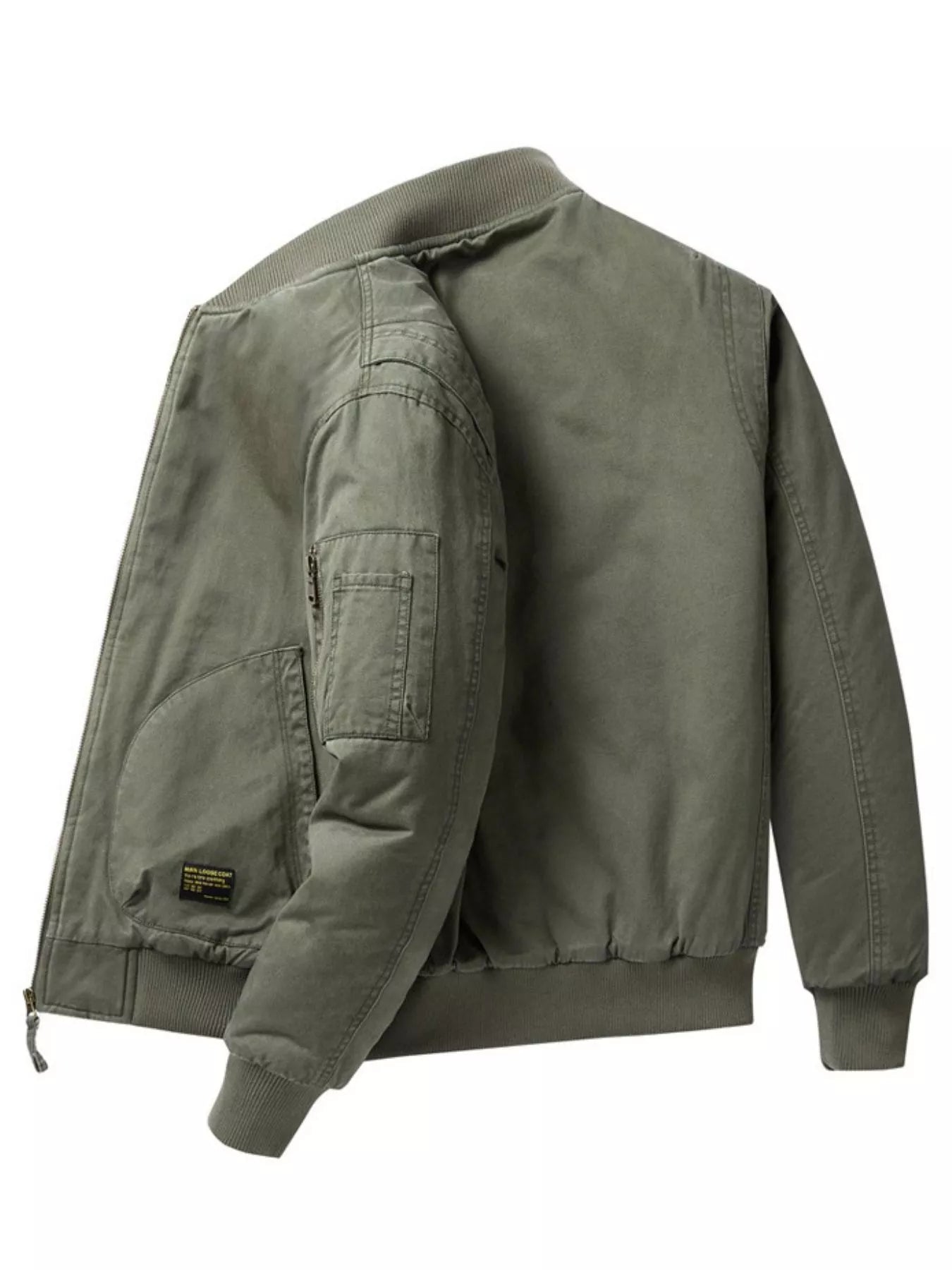 Men's Plus Size Zip Up Long Sleeve Jacket