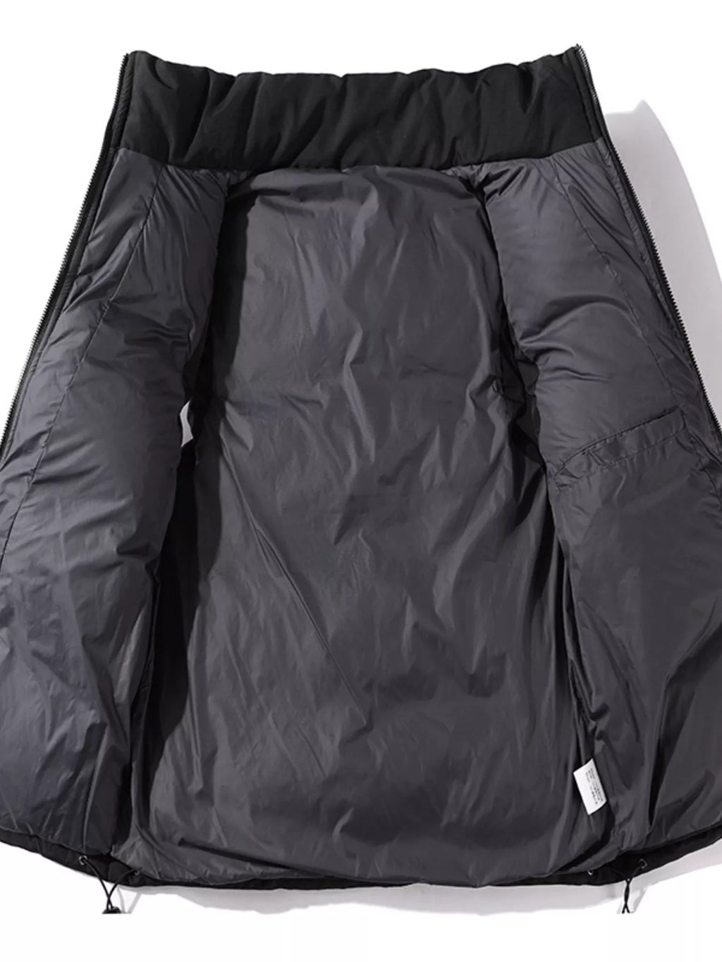 Men's Plus Size Sleeveless Stand Collar Vest with Drawstring Hem