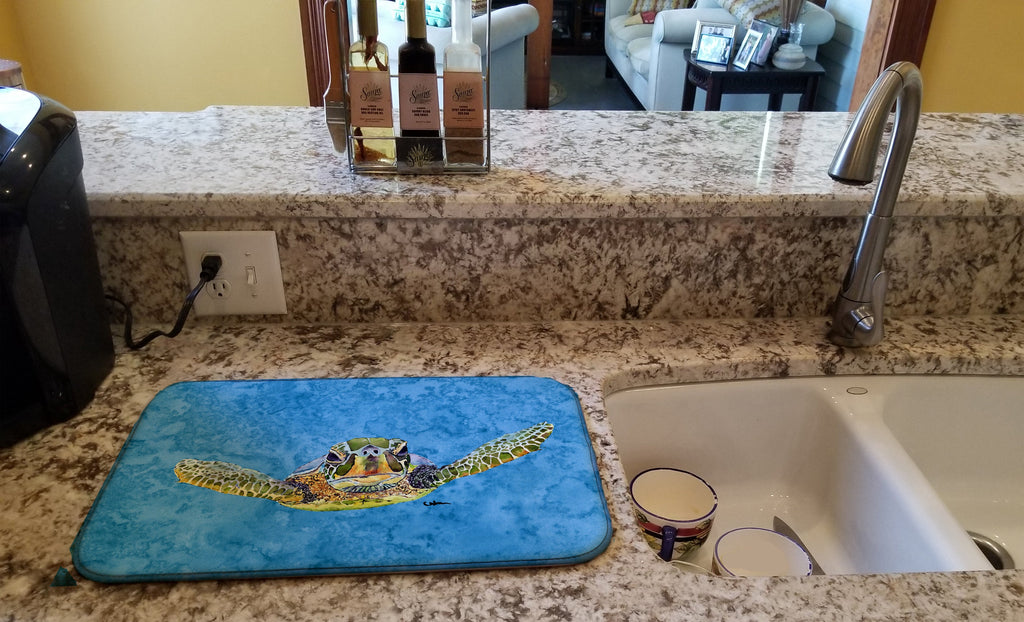 Turtle Dish Drying Mat Absorbent Dish Drying Mat Pad for Kitchen Counter Dish Drainer Mat for Countertop, 14 x 21", Multicolor