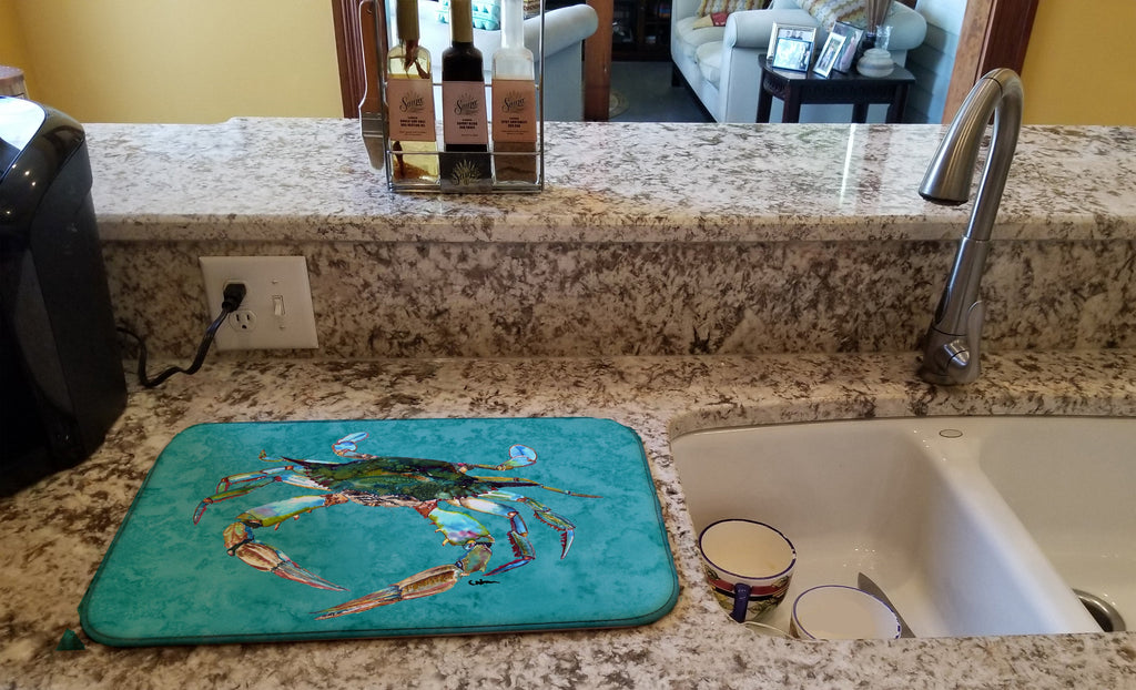 Crab Dish Drying Mat Absorbent Dish Drying Mat Pad for Kitchen Counter Dish Drainer Mat for Countertop, 14 x 21", Multicolor