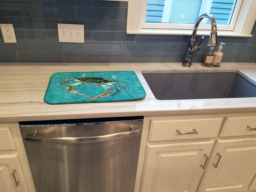 Crab Dish Drying Mat Absorbent Dish Drying Mat Pad for Kitchen Counter Dish Drainer Mat for Countertop, 14 x 21", Multicolor