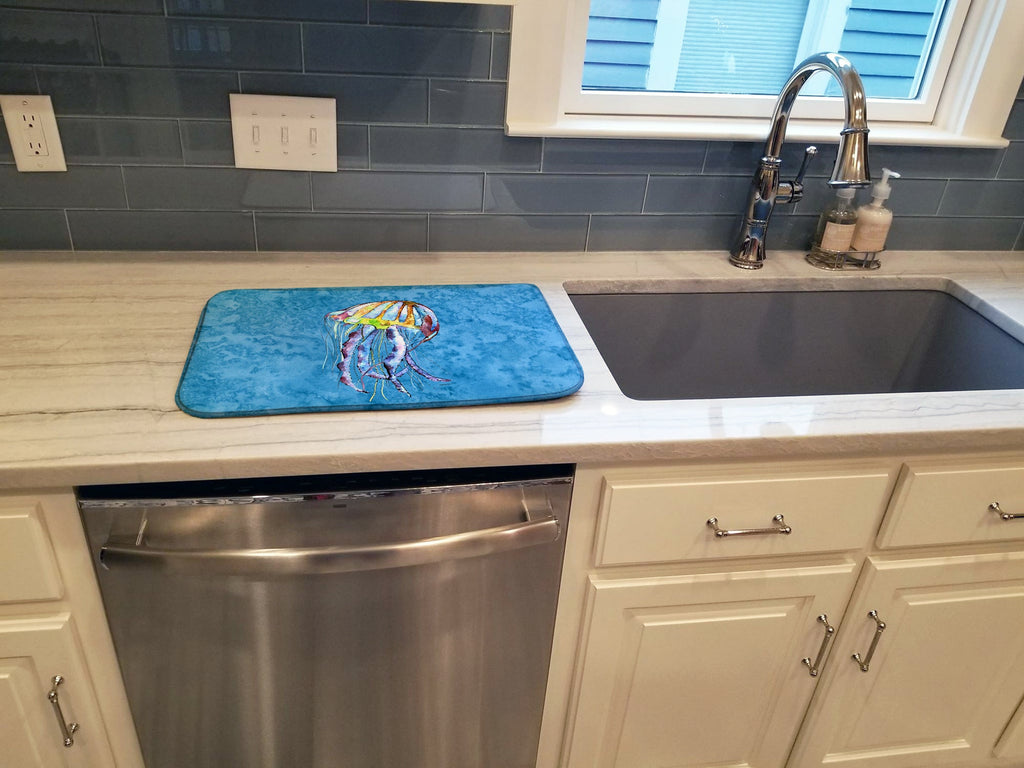 Jellyfish Dish Drying Mat Absorbent Dish Drying Mat Pad for Kitchen Counter Dish Drainer Mat for Countertop, 14 x 21", Multicolor