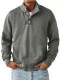 Men's Button Detail Long Sleeve Sweatshirt