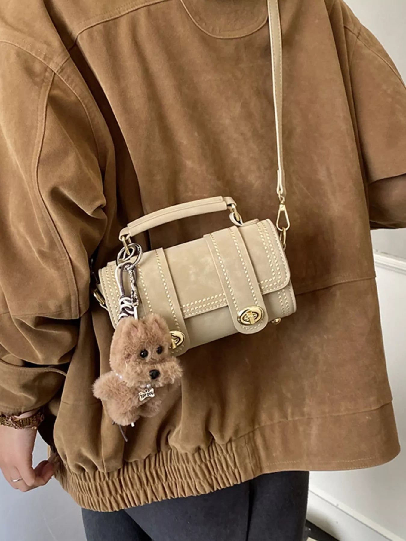 Barrel-Shaped Crossbody Bag