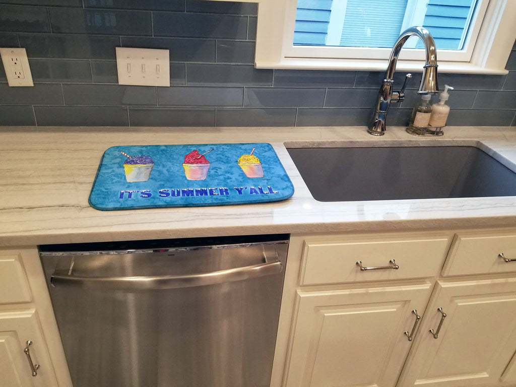 Snowballs and Snowcones Dish Drying Mat Absorbent Dish Drying Mat Pad for Kitchen Counter Dish Drainer Mat for Countertop, 14 x 21", Multicolor